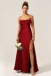 Heidi-Mode | Seiden-Maxikleid mit Geflochtenem Rücken Kleid Dich für Formelle Anlässe Lucette – Rot