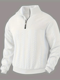 Warmer Herren-Strickpullover aus Wolle für den Winter – Weiß