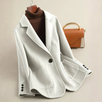 Rennly Wool Blazer Jacket – Ivory White