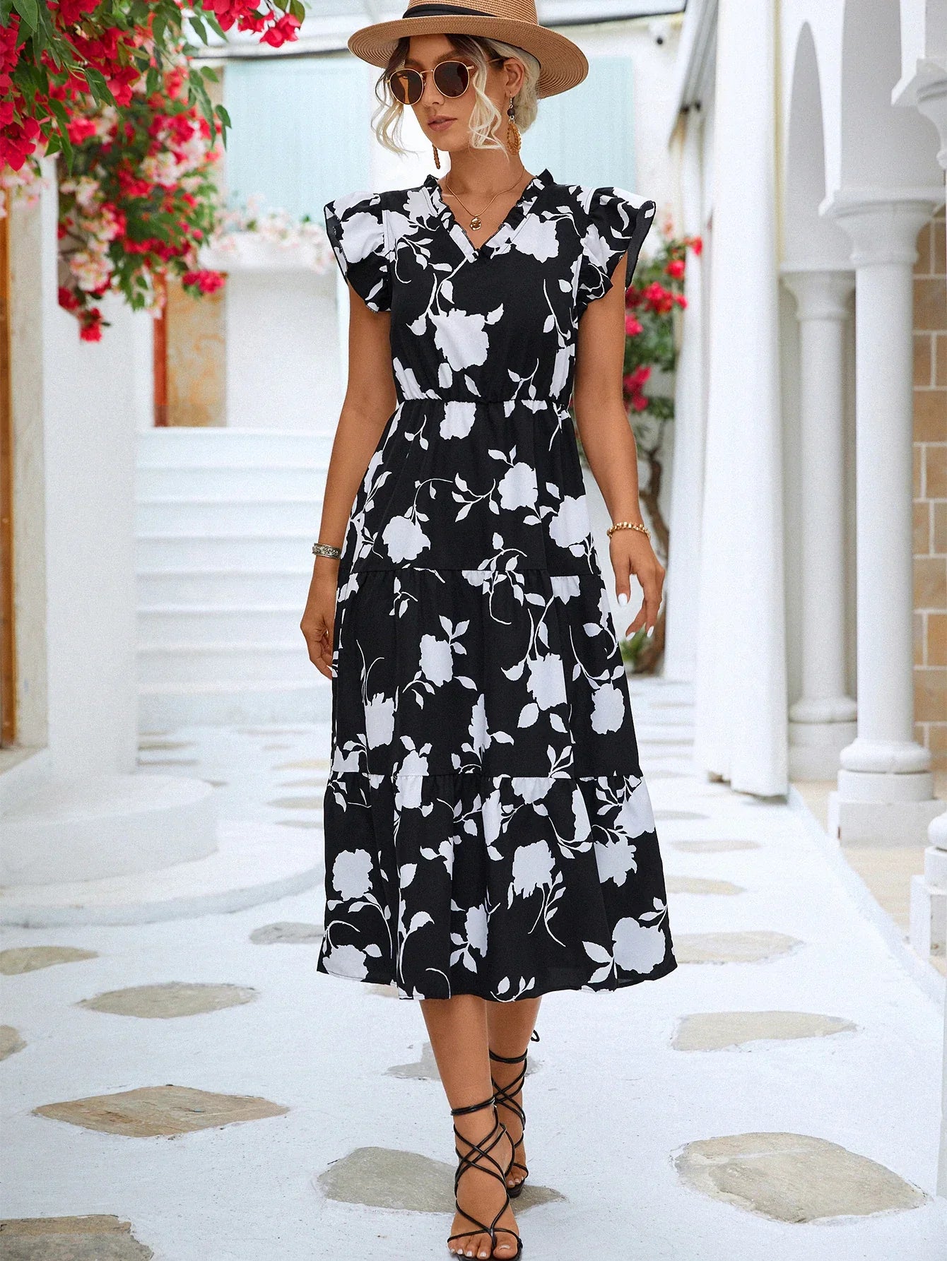 Sana | Elegantes Sommerkleid mit Druck