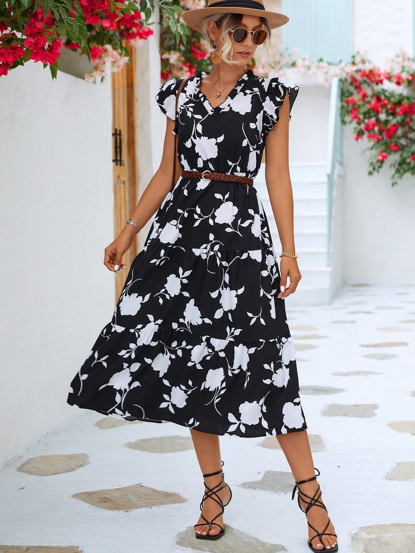 Sana | Elegantes Sommerkleid mit Druck