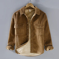Warme Herren-Cordjacke für den Winter – Khaki