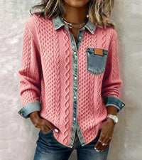 Tiralia - Strukturierter Strickpullover – Rosa