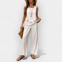 Modernes Damen Zweiteiler Set – Khaki