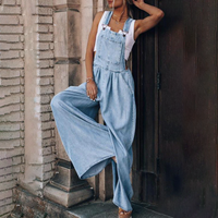 Lässiger Damen Denim Overall - Bequemer Einteiler für Frauen – Hellblau