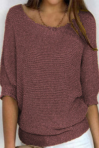 Damen Strickpullover Oversize mit Fledermausärmeln | Casual Herbst Winter – Dunkelbraun