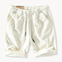Verstellbare Cord Herren Shorts – Weiß