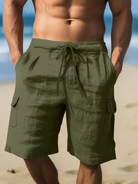 Bequeme Herren Leinenshorts – Grün