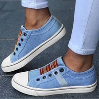 Damen Slip-On Sneaker Casual Leder – Blau