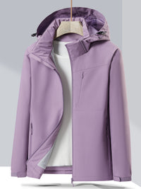 Wasserdichte Damen-Winterjacke mit Polar Fleece | Outdoor-Funktionsjacke für kalte Tage – Hellviolett