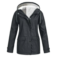 Damen Winterjacke wasserdicht & warm mit Kapuze | Outdoor Funktionsjacke – Schwarz