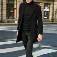 Herren Wintermantel - Warme Wollmischung mit Eleganz und Klassik – Schwarz