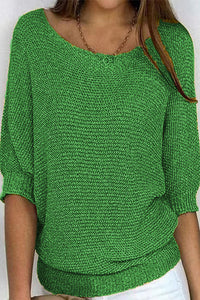 Damen Strickpullover Oversize mit Fledermausärmeln | Casual Herbst Winter – Grün