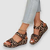ZenMila | Moderne Orthopädische Damensandalen mit Komfort-Fußbett – Leopardenmuster