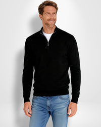 Pullover für Herren mit Zip-Kragen – Schwarz