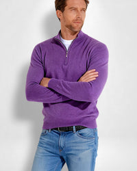 Pullover für Herren mit Zip-Kragen – Lila