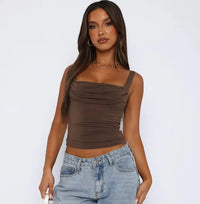 CLARA | ÄRMELLOSES TOP – Braun