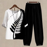 Sommer Zweiteiliges Set für Damen | Leichte – Schwarz