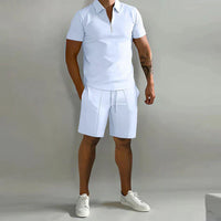 Magnus | Herren Polo Shorts Set – Weiß