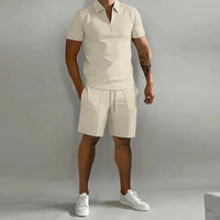 Magnus | Herren Polo Shorts Set – Beige