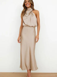 Benthe - Off-Shoulder Midi-Kleid – Khaki