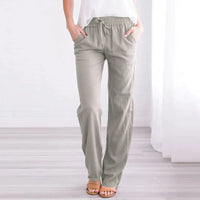 LUCIANA - Lose Hose mit weitem Bein und Kordelzug – Grau