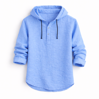 Alton - Atmungsaktiver Leinen-Hoodie – Blau