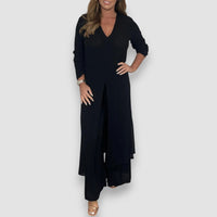 Bella | Luftige Feder Zweiteiliges Set – Schwarz