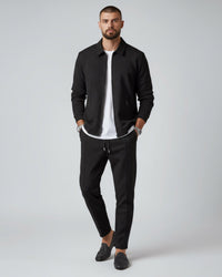 Herren Set aus Jacke mit Umlegekragen und Schlupfhose – Schwarz
