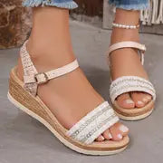 Emily | Freizeit-Keilsandalen für Frauen – Weiß