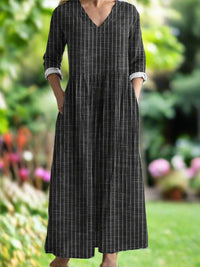 Gregoria – Lässiges Gestreiftes Kleid – Schwarz