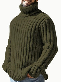 Lysander – Pullover Mit Hohem Kragen Und Rippstrick – Grün
