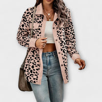 Mila | Damen Hemdjacke mit modernem Leopardenmuster – Hellrosa