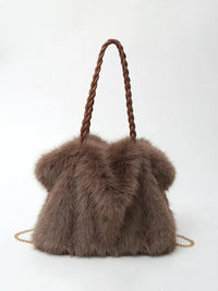 Jana | Elegante Plüsch-Velours Tasche Damen stilvoll – Braun