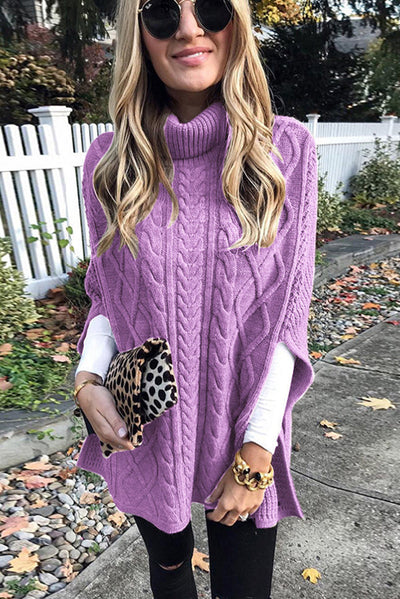Lasilira | Khaki Cape-Pullover mit Hohem Kragen