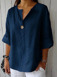 RAIMUNDE - LOCKERE LEINENBLUSE – Marine