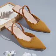 Chantalle - Summer Whisper, Elegante Damen-Slingback-Sandalen mit spitzem Zeh – Ingwer Farbe