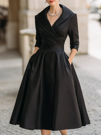 Lea™ - Elegantes Midikleid – Schwarz