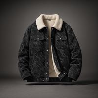 Alderon Sherpa Corduroy Jacket – Schwarz