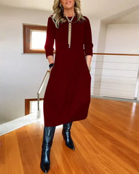 MAGDALENA - ELEGANTES UND BEQUEMES KLEID – Rot