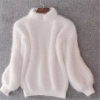 Kanita - Jahrgang-Strickpullover Aus Angora – Weiß
