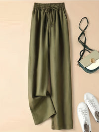 Paula | Leinenhose mit hohem Bund und Leichtigkeit – Grün