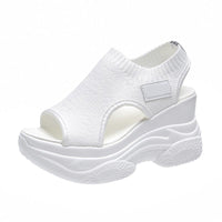 Calina - Plateau-Sandalen mit offener Zehenpartie – Weiß