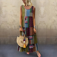 Hilda Sommerkleid | Lässiges Sling-Kleid mit Ethno-Print – Grün
