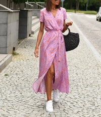 Heidi-Mode | Stilvolles Wickelkleid – Hellrosa