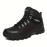 Winterschuhe Herren | Hoher Schnitt Outdoor Stiefel Mit Schnürung – Schwarz 2