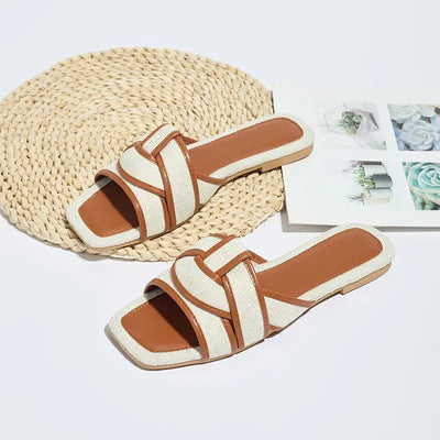 Ashanti | Flache Sandalen mit gekreuzten Riemen
