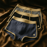 Max | Iconic Ferran Herren Boxershorts klassisch – Blau / Schwarz / Grau