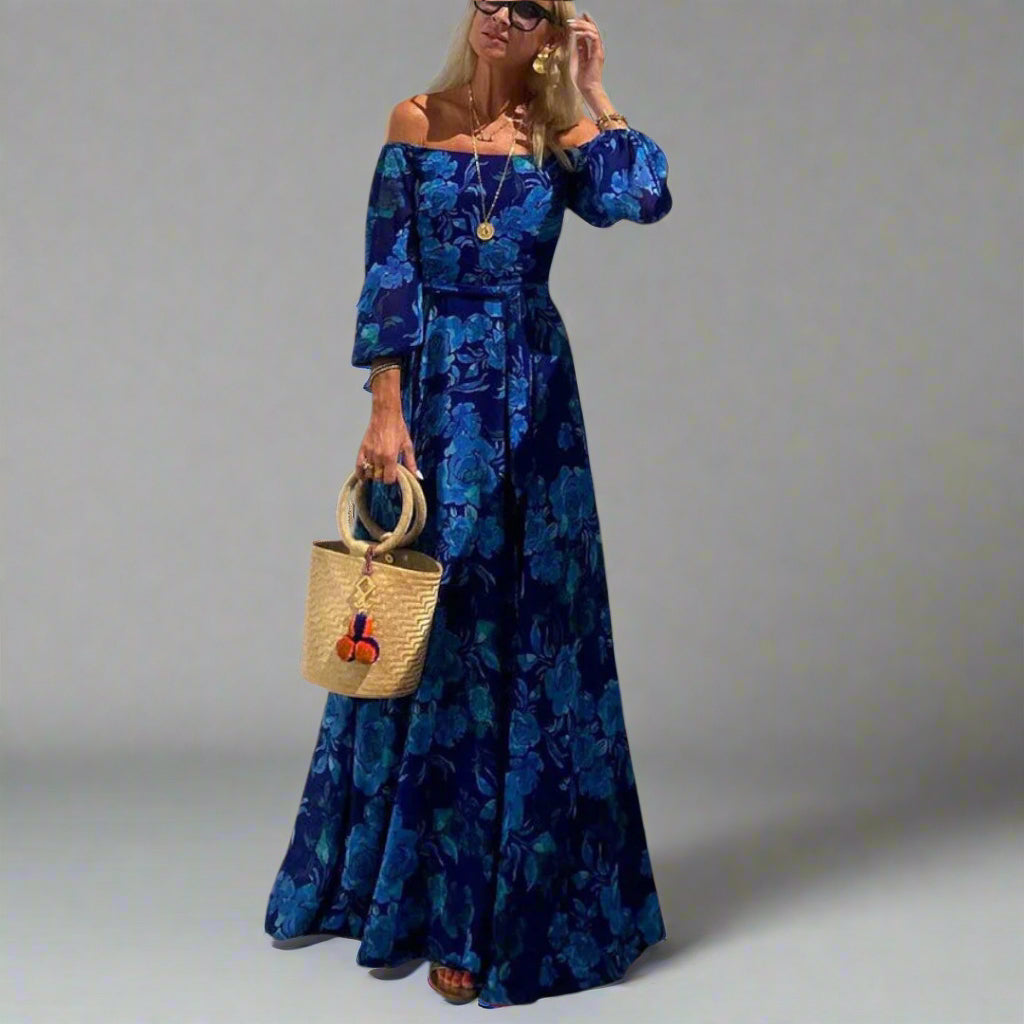 Annemarie | Elegantes und Bequemes Langes Blumenkleid