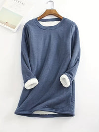 Kaylee - Hals Fleece Sweatshirt – Meeresblau
